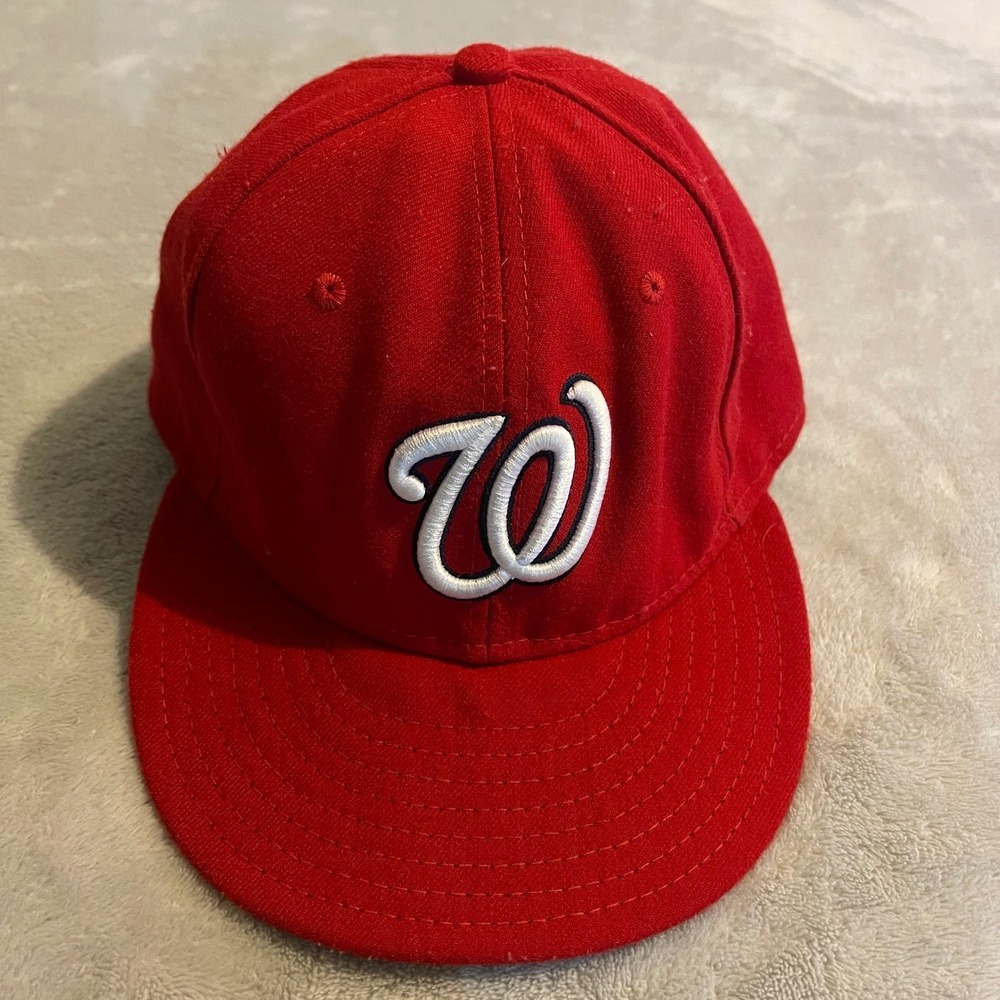 Vintage Washington Nationals New Era 59FIFTY MLB Authentic On-Field Cap Red 7